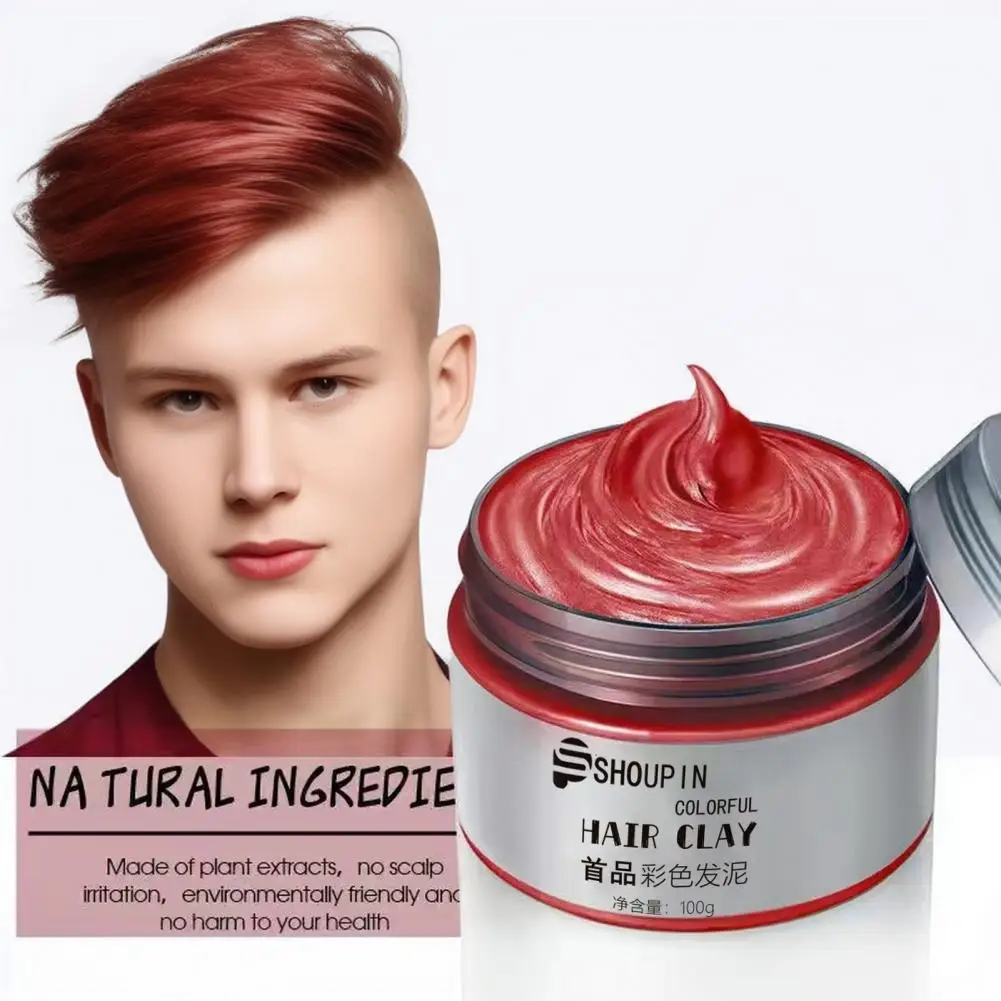 100ML One Time Hair Dye Cream Natural Plants Washable Safe Unisex Temporary Hair Coloring Wax Instant Hairstyle Color Clay Gel