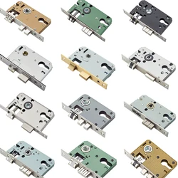 Lock Cylinder Mute Security Lock Body Stainless SteelDoor Lock Body Internal House  Indoor Wooden Door Lock Accessories