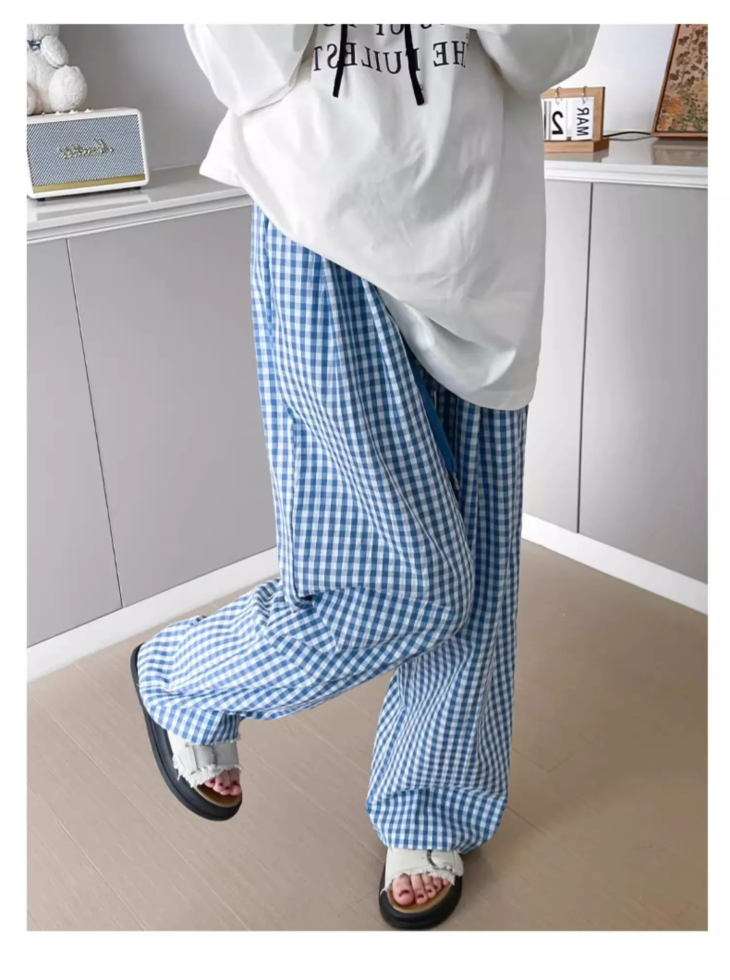 السراويل النسائية الأرجواني امرأة الصيف الكورية ركاب نمط الكتان فضفاضة تنفس شعرية الطبقات بطانة مكتب خفيفة الوزن