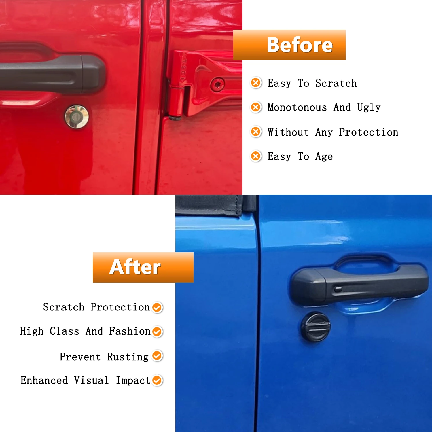 Door Lock Keyhole Key Socket Decoration Cover Sticker for Jeep Wrangler TJ JK JL Gladiator JT 1997-2024 Car Exterior Accessories