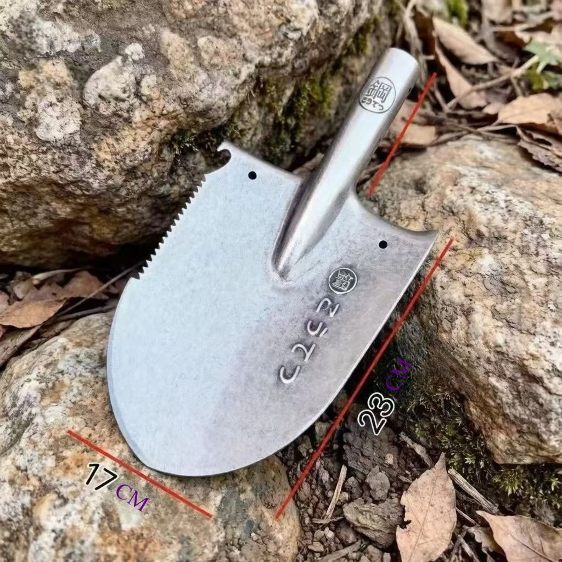 Gehärtete Manganstahl-Schaufel, Verstärkte Klinge mit Holzgriff für Outdoor-Camping und Militärische Zwecke – Detail 6