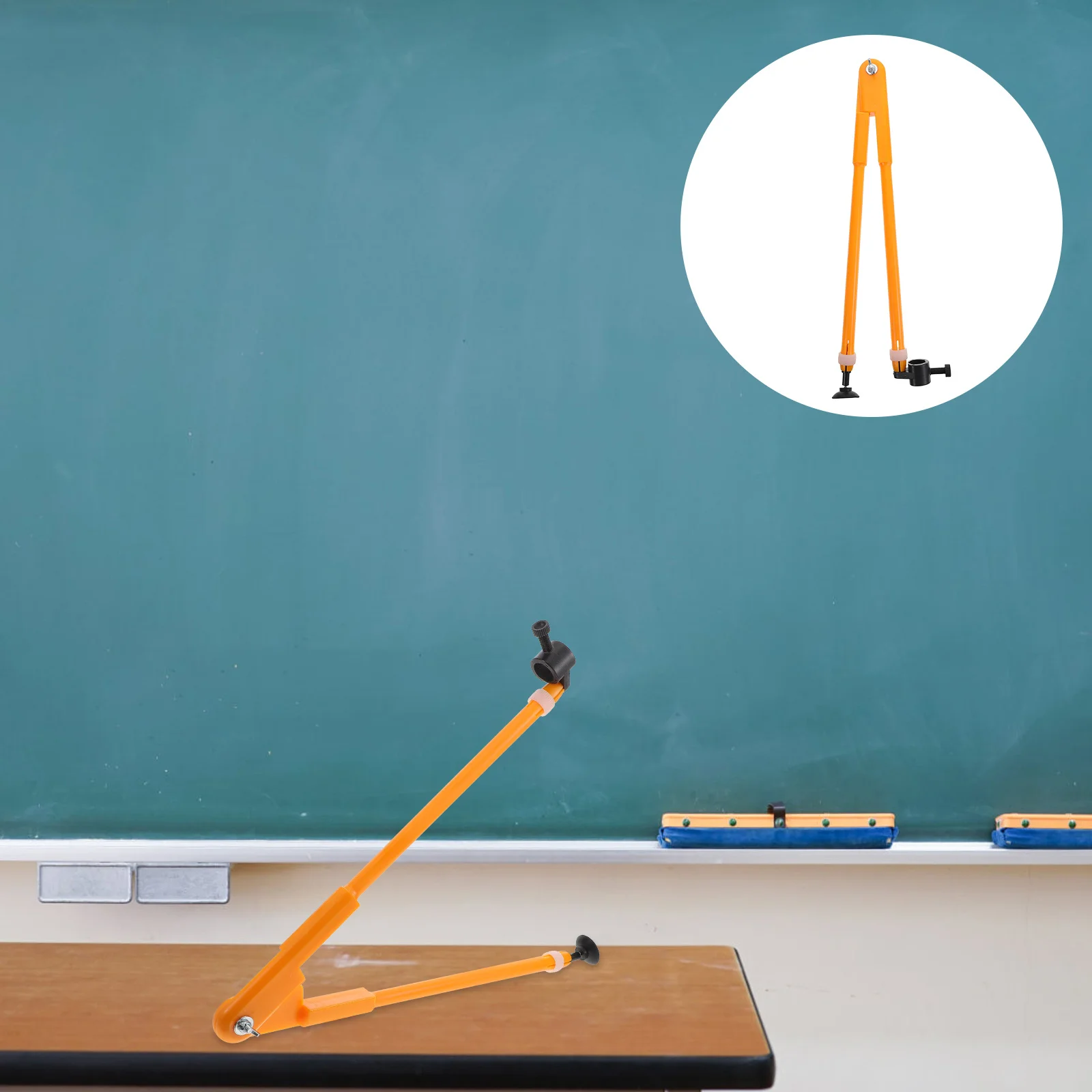 Plastic Compass with Dual-Use Position Head Blackboard Drawing Tool for Math Teachers Clear Scale Geometry Problem Solving