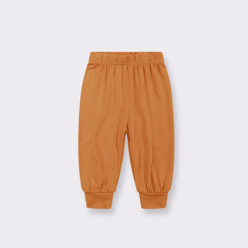 2024 Ins Spring Autumn Infant Boys Jogger Pants Elastic Waist Ruched Solid Exterior Casual Newborn Boys Pants Baby Boys Pants