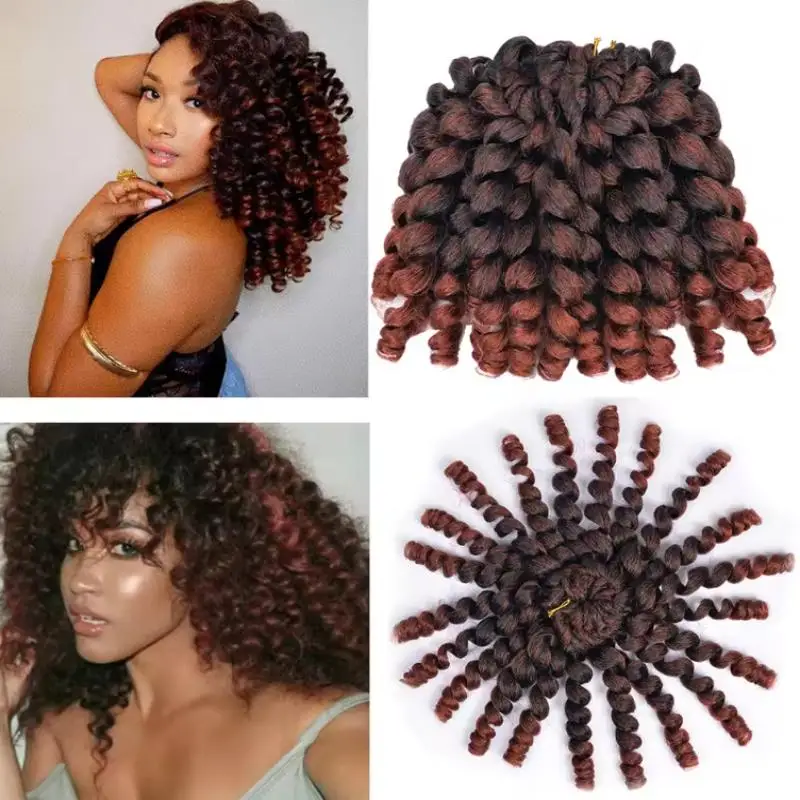 8 Zoll gelocktes, federndes Crochet-Haar, Jamaican Bounce Crochet-Haarflechten – Detail 4