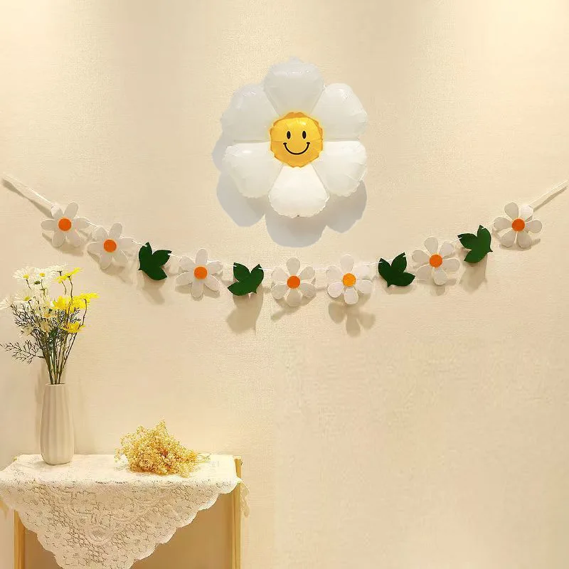 Rainbow Color Birthday Happy Party Banner Be Happy Hanging Banner Garland Daisy String Banner Wedding Banner Home Party Decor