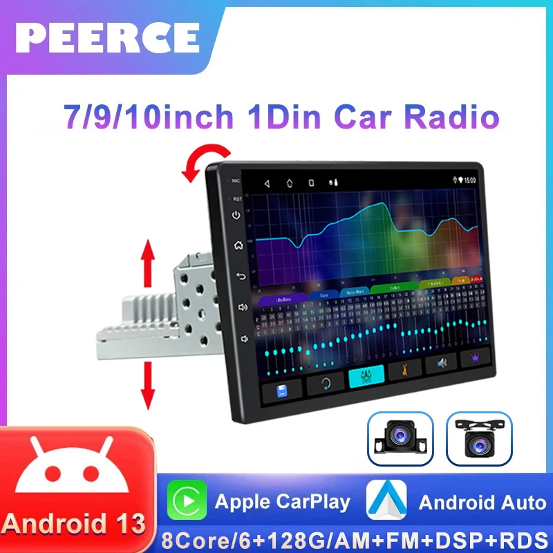 

Android 13 Multimedia Player GPS Auto CarPlay Screen Adjustable Car Radio for Universal 1Din No 2din GPS Headunit Autoradio