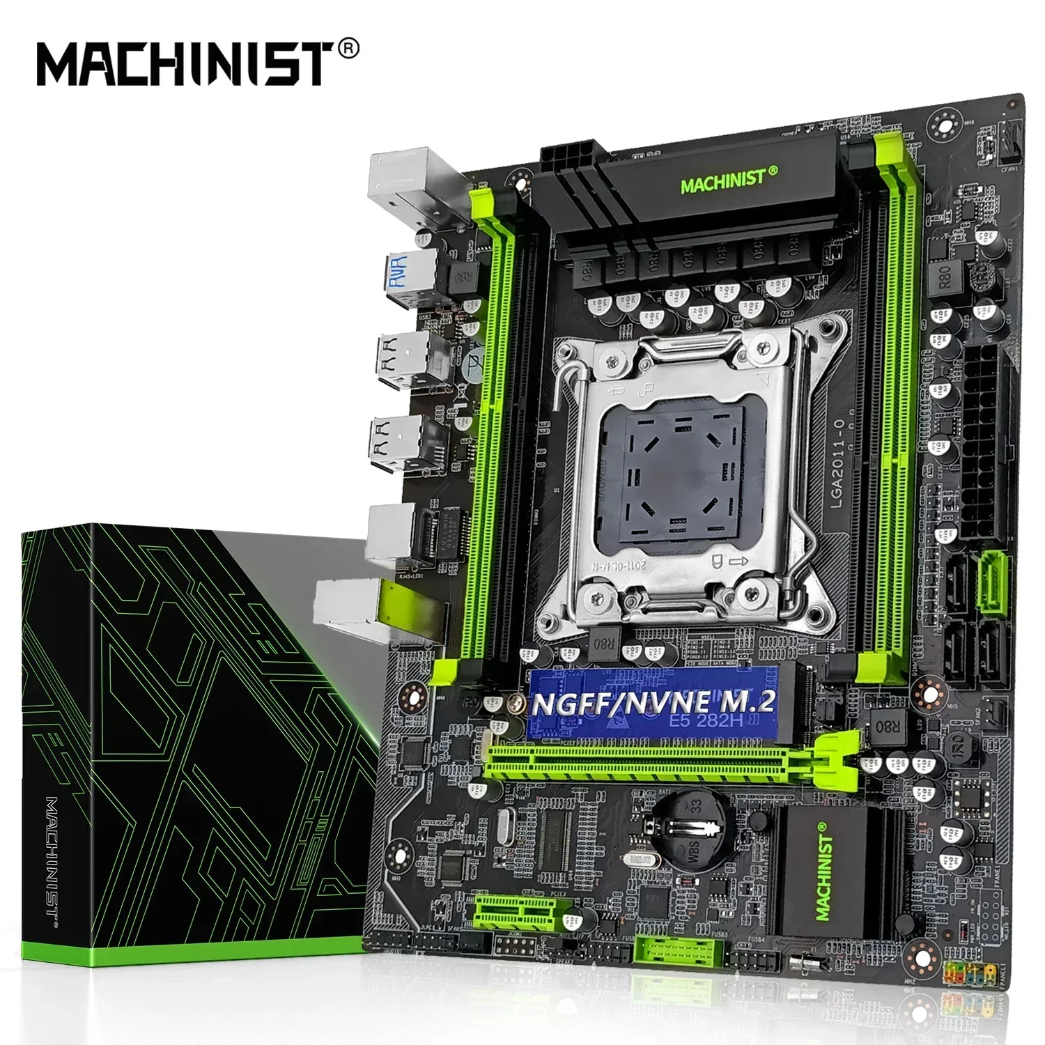 MACHINIST X79 LGA 2011 Motherboard Support Intel Xeon E5 v1&v2 CPU Processor DDR3 REG ECC RAM  Four channel E5 V2.82 Mainboard