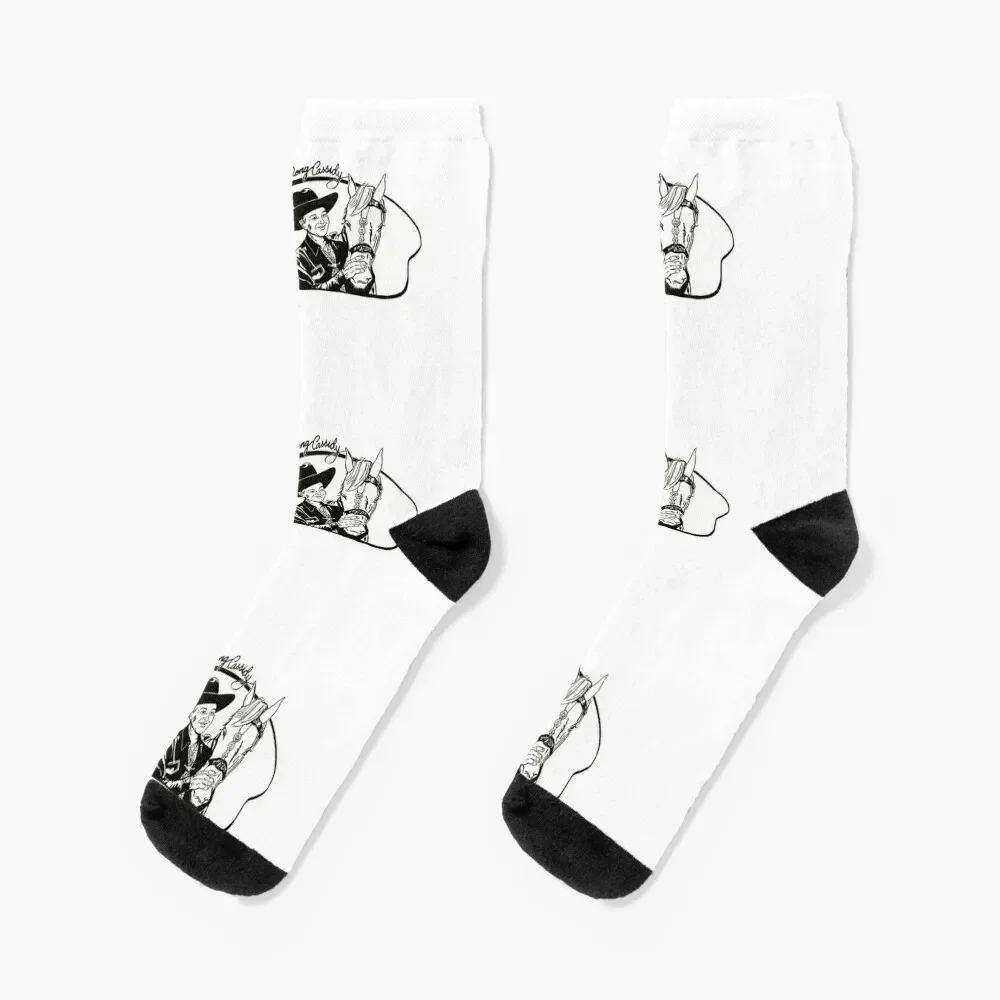 

Retro Vintage Hopalong Cassidy logo design Socks loose colored soccer anti-slip funny gift Men's Socks Luxury Women's