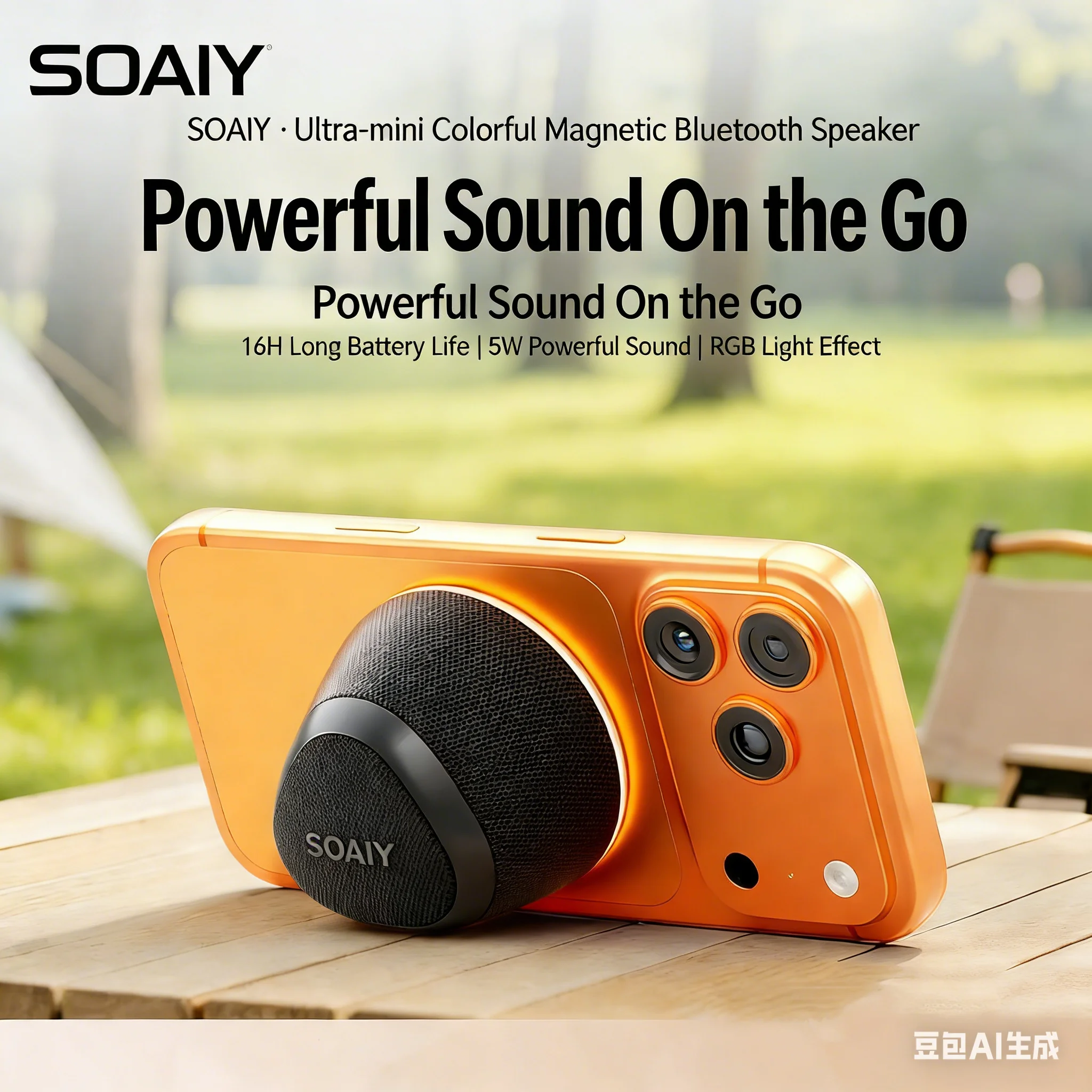 

Магнитная Bluetooth-колонка SOAIY M3, водонепроницаемость IPX5, RGB-подсветка, TWS-сопряжение, портативная беспроводная колонка для душа, путешествий, вечеринок