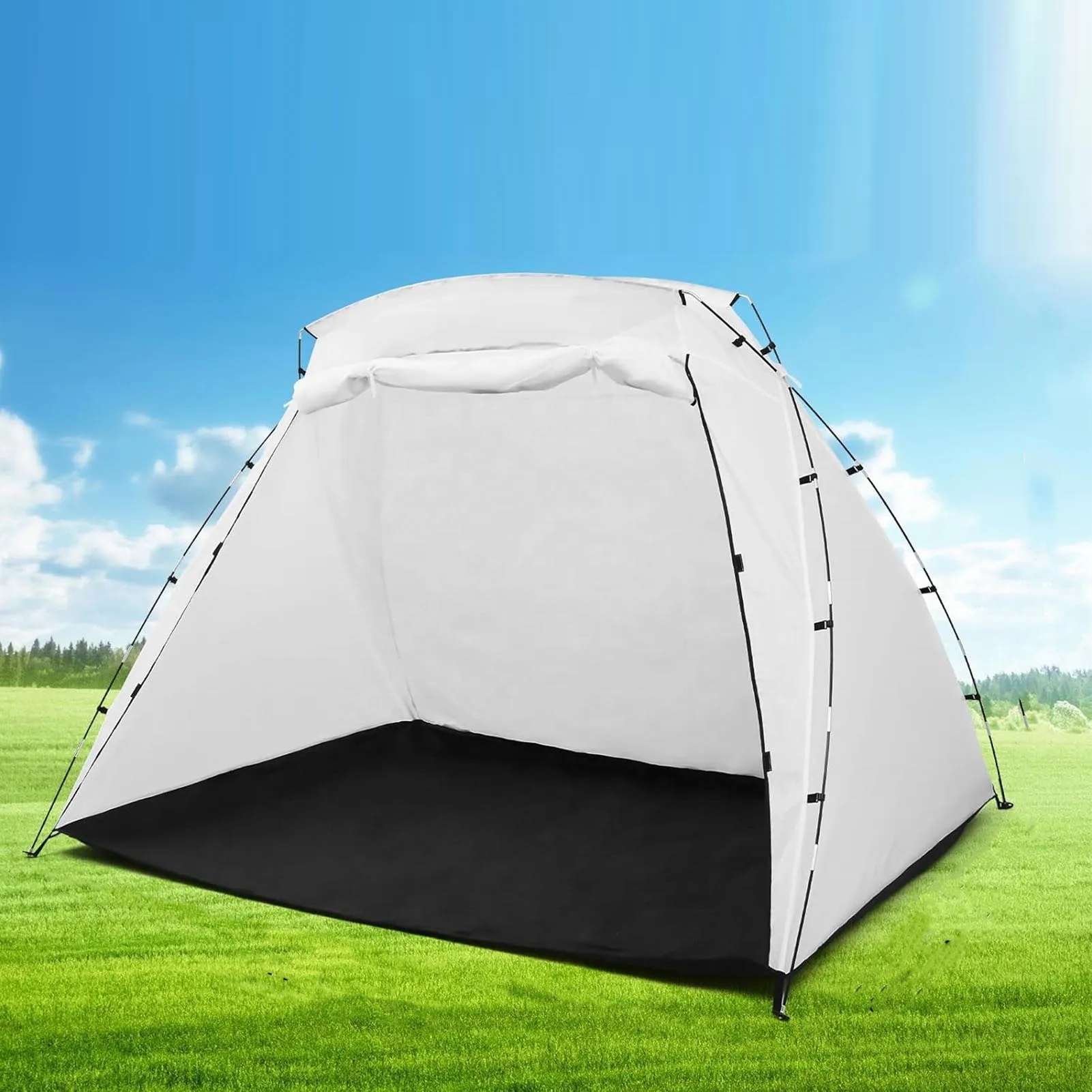 Paint Booth Tent Built in Floor Mesh Screen Wind Proof Large Capacity Hook Portable Spray Paint Shelter for Furniture Painting