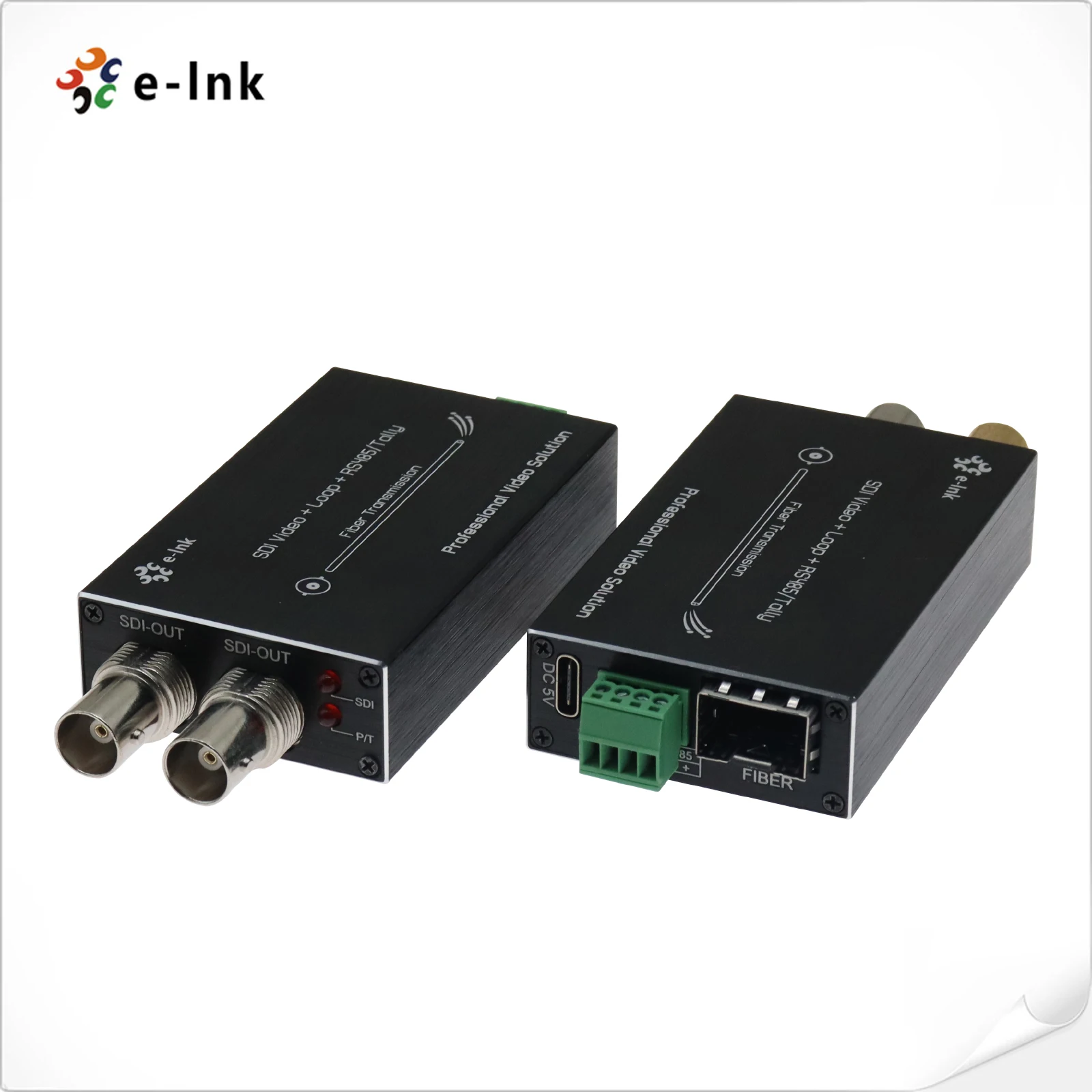 Mini 3G-SDI to Fiber Converter Extender MMF 500 Meter LC Connector