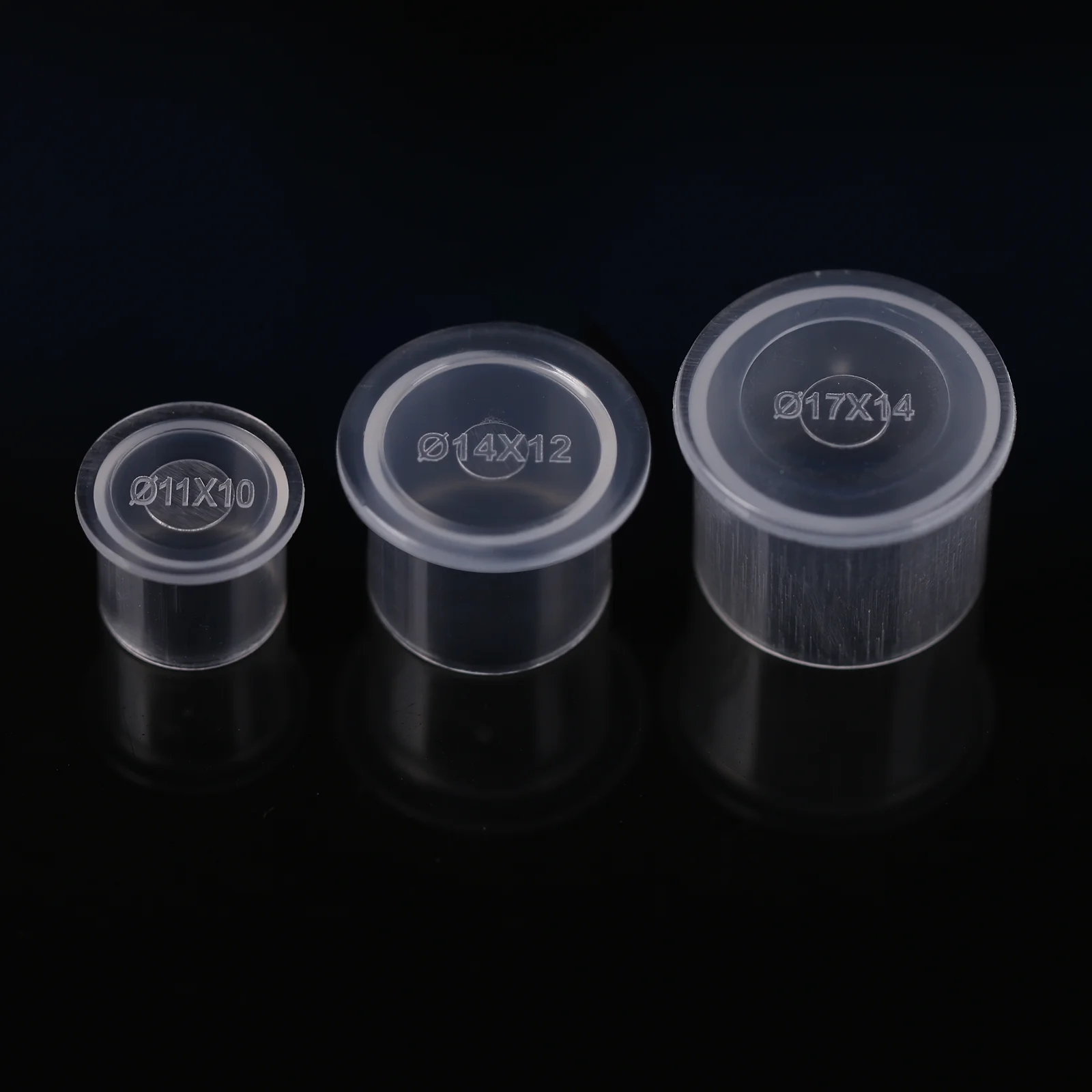 

S/M/L/XL Disposable Tattoo Ink Caps 1000/500pcs Clear Plastic Pigment Cups with Base for Permanent Makeup Tattoo Artists