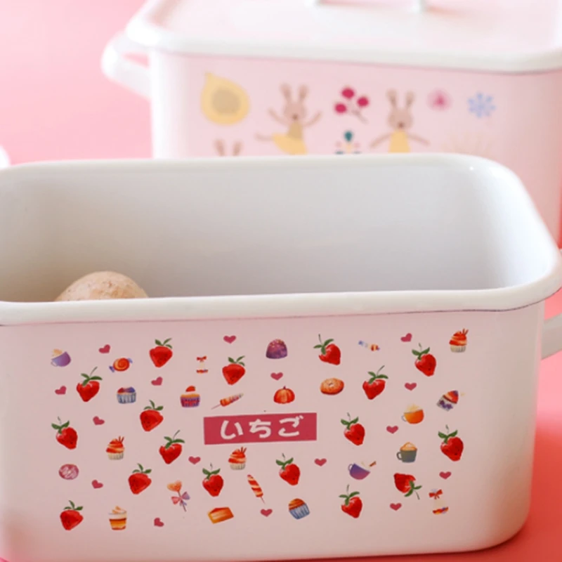 Thickened Enamel Food Crisper Bread Box Snack Box Toast Box Storage Box Can Be Put In Refrigerator Oven