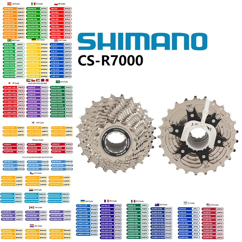 

Shimano 105 R7000 11 Speed Road Bike HG Cassette Sprocket Freewheel 12-25T 11-28T 11-30T 11-32T Update from 5800