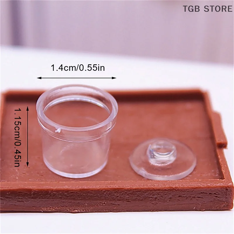 2 szt. 1:12 domek dla lalek miniaturowe szklane butelki na cukier słoik na przyprawy z pokrywką Model dekoracja kuchni zabawka