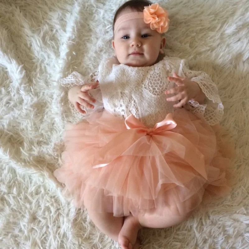 Gonna Tutu per bambina 2 pezzi Tulle Bow Bloomers pannolino copertura neonato abiti Mauv fascia fiore Set Baby Soft Mesh Bloomer