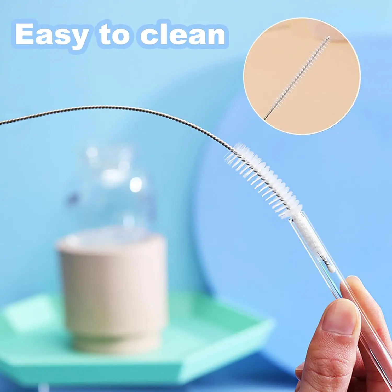 5-Piece Straw Cleaner Brush Kit for Stanley - (3-Size) Extra Long Pipe Cleaners, Straw Cleaning Brush for Tumbler, Sippy Cup view 3