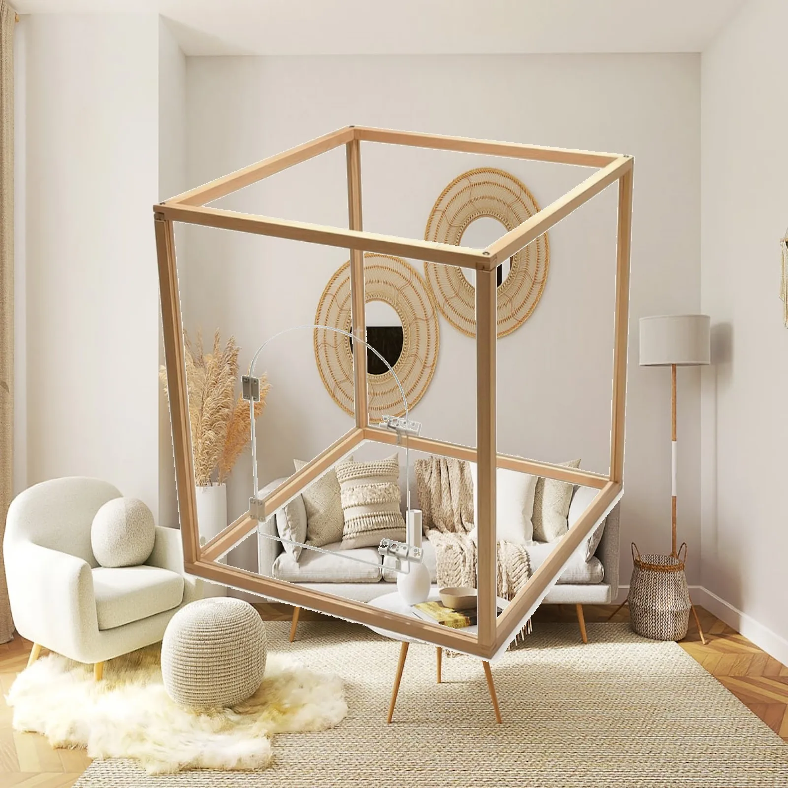 Dog Enclosure with Transparent Panels Long-Lasting Dog Playpen with Door Exercise Pen with Door Sturdy Play Yard Safe