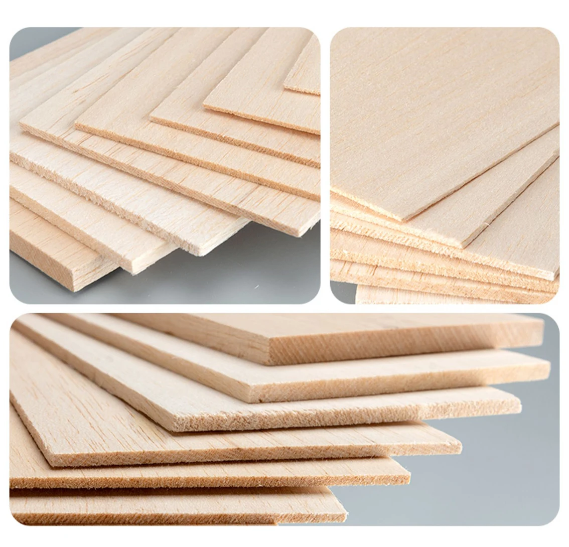 Rectangular Light Wood Sheet 0.75/1/1.5/2/8mm*310*100mm Solid Wooden Board DIY Model Material Crafts Decoration Making Parts - view 3