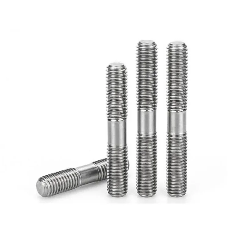 2-10PCS TA2 Pure titanium double head screw screw bolt two teeth screw thread rod M4 M5 M6 M8 M10