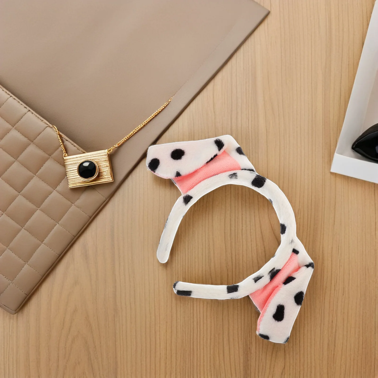 

Cartoon Dog Ears Headband Dalmatian Ears Soft Lightweight Elastic Fit for Bath Makeup Festival Party Cosplay Dog Headband