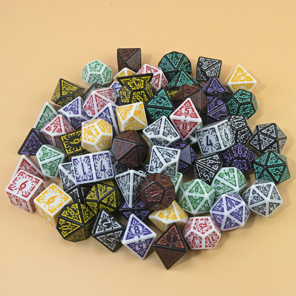 DND Dice Set 7pcs Acrylic Multi-sided Dice for Board Game Party/ Club/ Family Role Playing Game Entertainment Dice