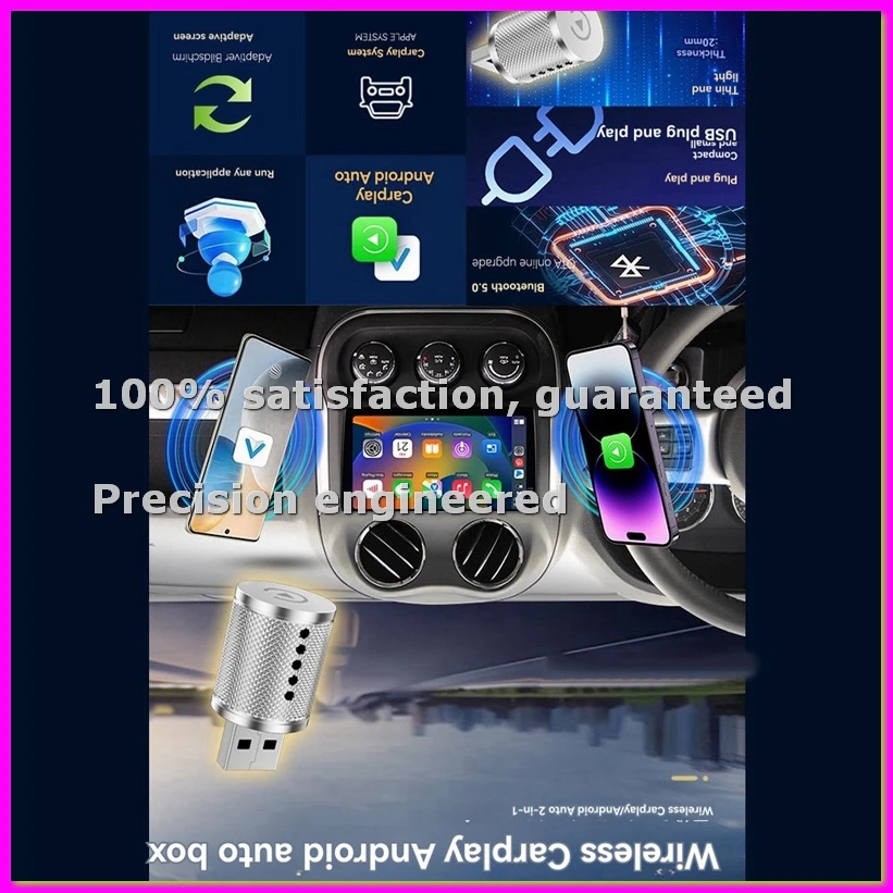 

Беспроводной адаптер Carplay 2-в-1 USB-донгл: Smart Carplay и Android Auto, преобразует проводной Carplay в беспроводной, Plug and Play - ABVK