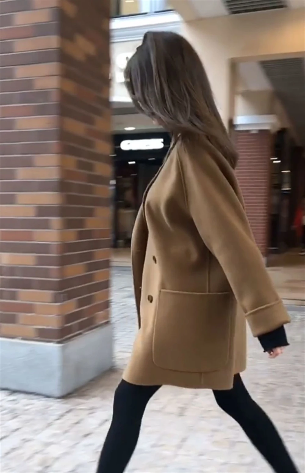 Korean Style Autumn Winter Woolen Coat Women Suit Collar Loose Elegant Temperament Mid-length Jacket Ladies Trendy Tops Outwear