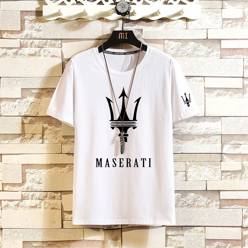 AliExpress Summer T-Shirt Maserati Logo Quick Drying High Quality Sports T-Shirt Breathable Sweat Absorbing Short Sleeve Cycling T-Shirt