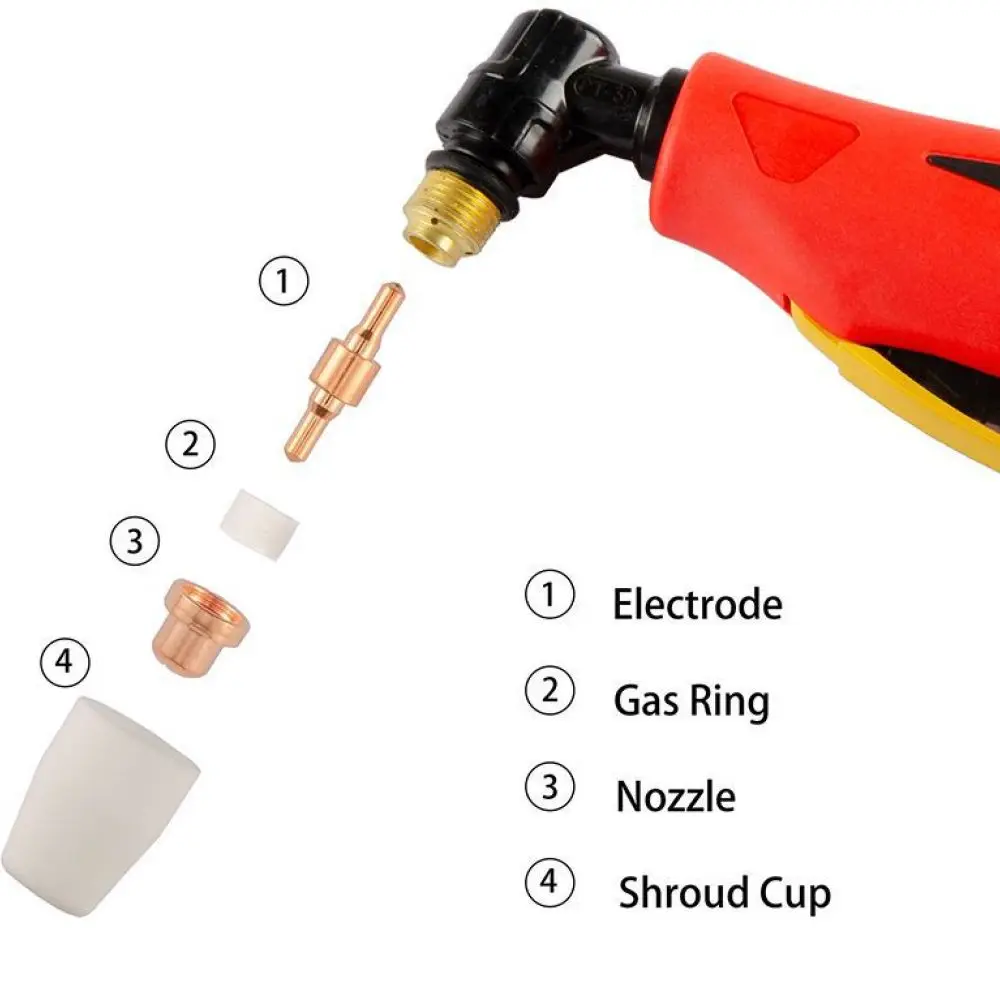 Industrial PT31 Extended Plasma Nozzle Electrode For CUT40 LGK40 Welding Torch Cutter Consumable Metal Repair Spare Hardware
