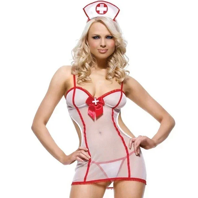 Women Sexy Babydoll Lenceria Sexi Erotic Dress Student Cosplay Uniform  Lingerie Costumes Sexy Underwear Nurse Uniform image 4