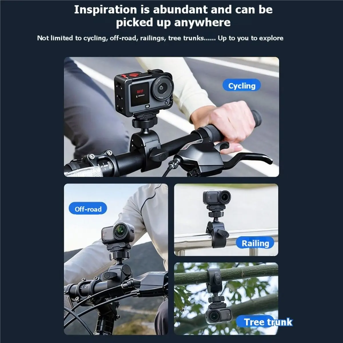 OKgood Handlebar Bike Mount for Action6 Nano Motorcycle Clamp Mount with Magnetic Quick Release Adapter