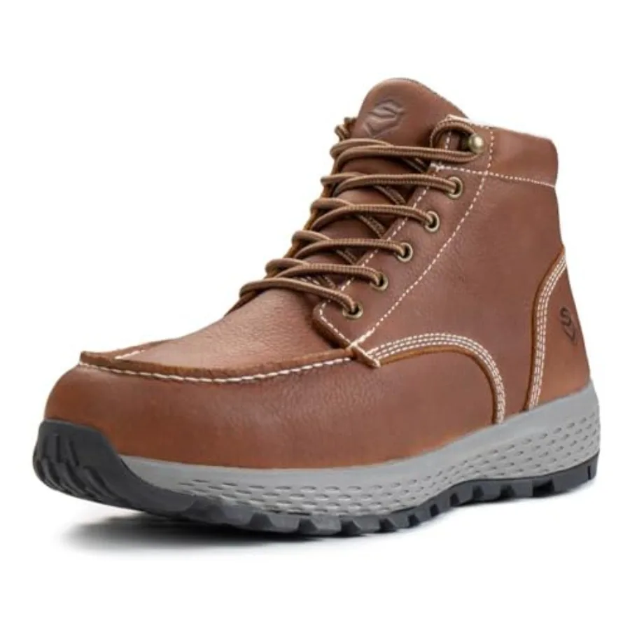 

SUREWAY Men's Lightweight Casual Work Boot - Moc Men's Construction Industry Safety Wedge Work Boot/Shoe - Comfort Insole Super