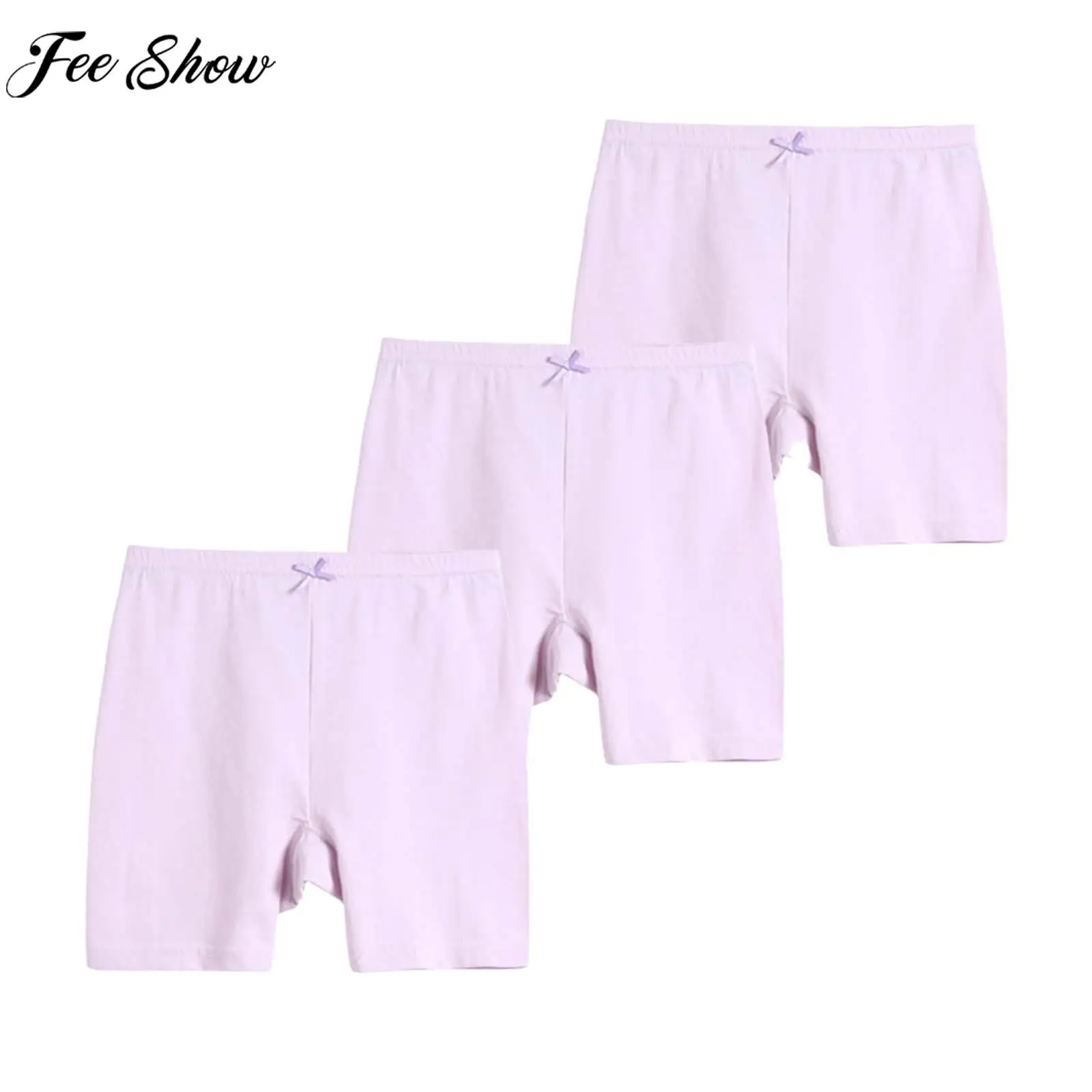 Little Girls Casual Solid Shorts Skirt Dress Leggings Elastic Waistband Bowknot Safety Pants Yoga Sportswear Sleepwear Homewear