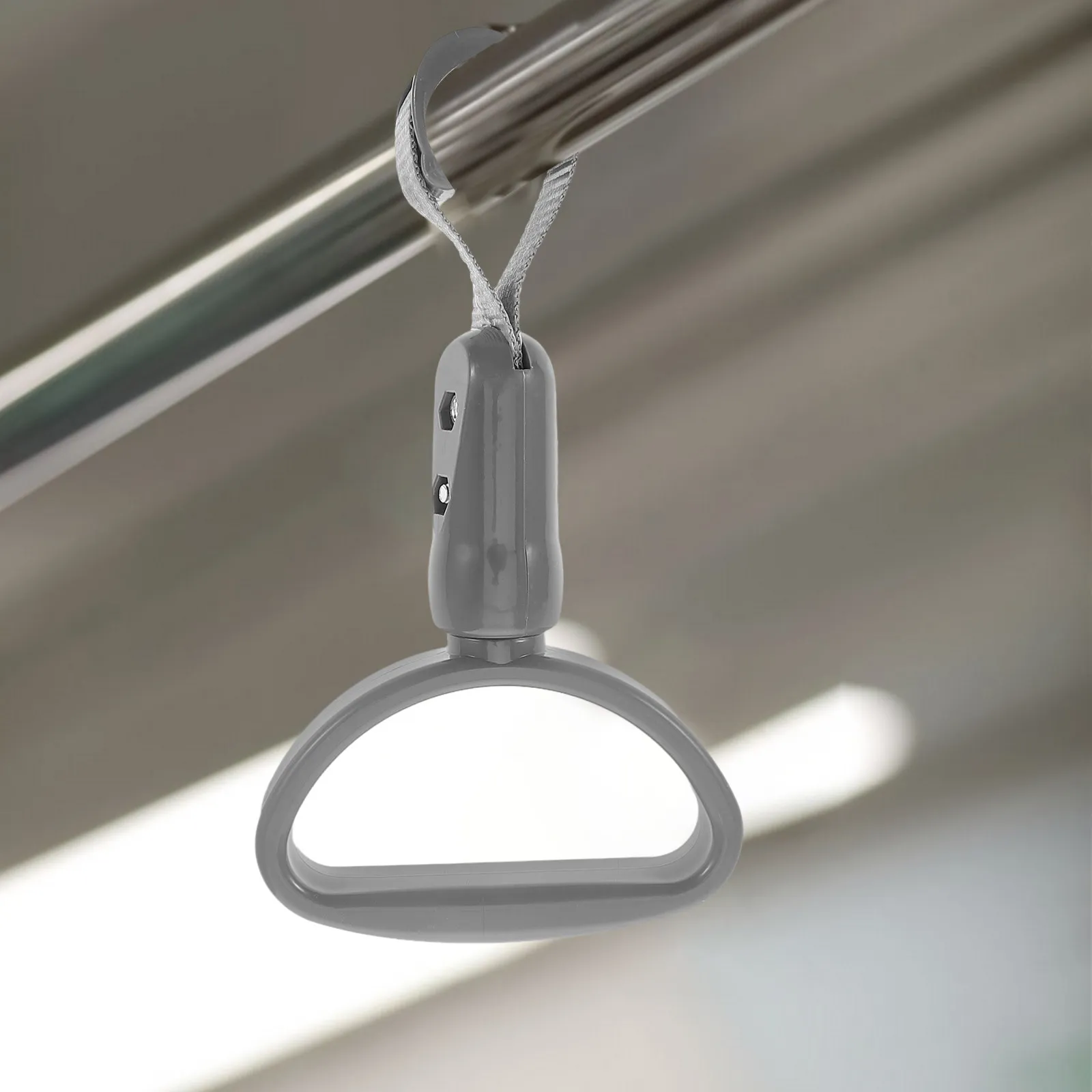 ABS Grey Bus Handle Ring Semi-Circular Design Ergonomic Grip for Subway Car Vehicle Safety Stability Support Handle for Subway