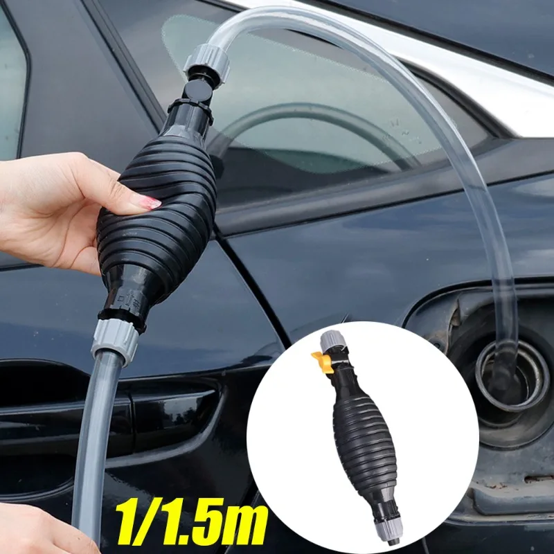 Car Motorcycle Manual Fuel Pump Oil Gasoline Petrol Diesel Liquid Transfer Tool set with hose Hand Water suction Pump 1.5/1M