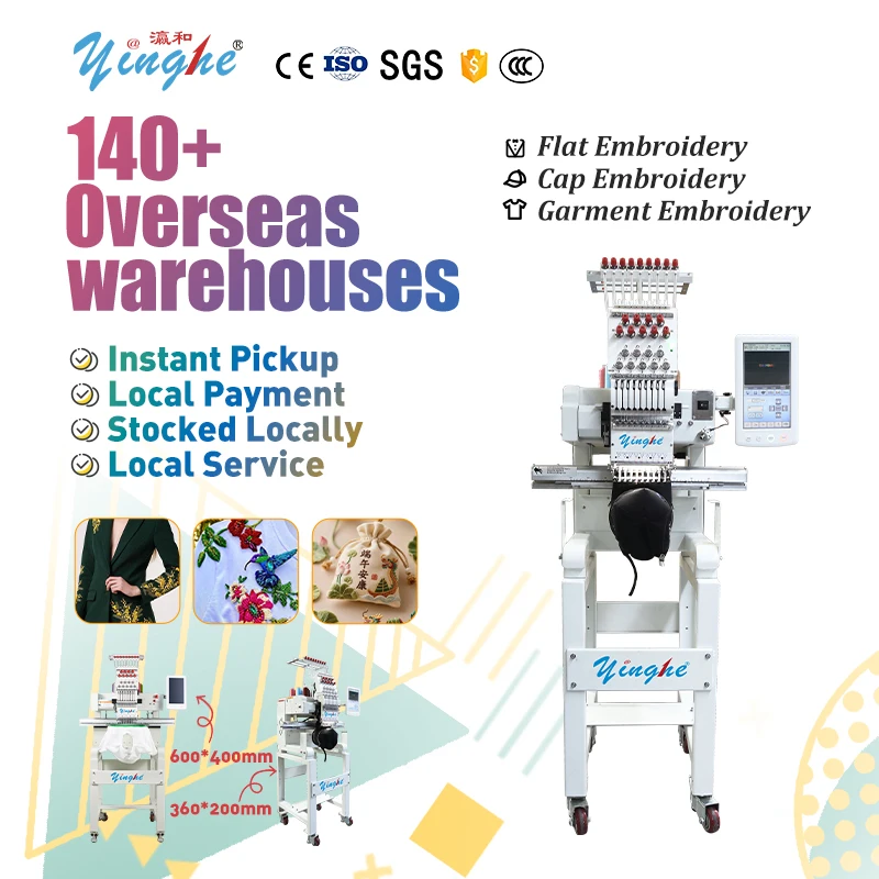Yinghe High Quality One Head Computerised Embroidery Machine in Local Philippines Warehouse
