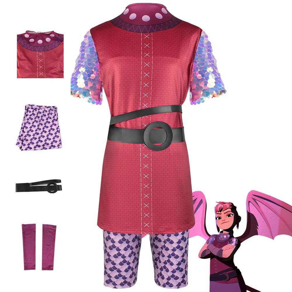 

Movie Nimona Cosplay Monster Girl Nimona Cosplay Costume Uniform Top Pants Outfit Halloween Carnival Roleplay Disguise Clothes