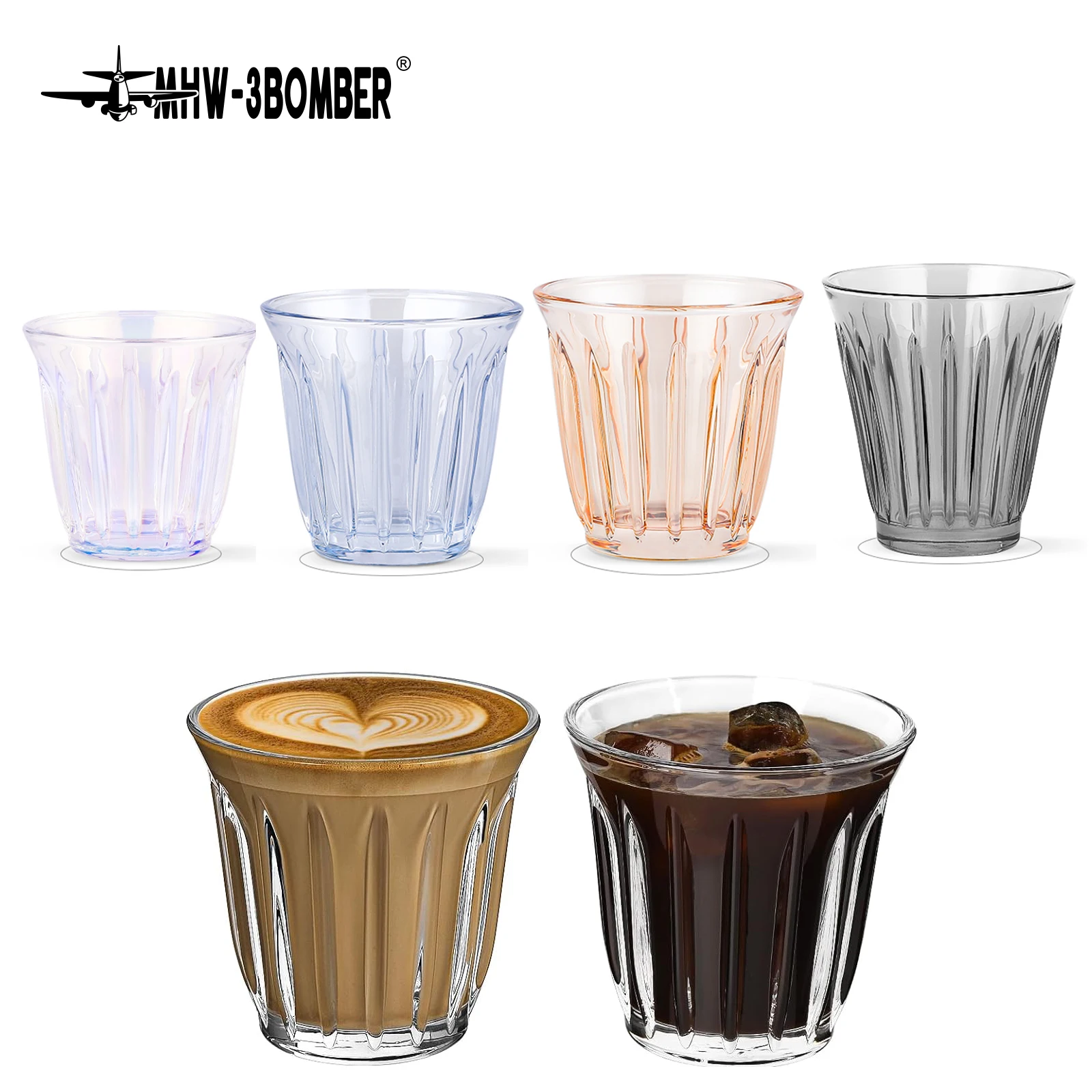 

MHW-3BOMBER Wright 90-480ML Coffee Glass Cups Tea Mugs Latte Glasses for Espresso Whiskey Vodka Spirits & Liquors Barista Tools