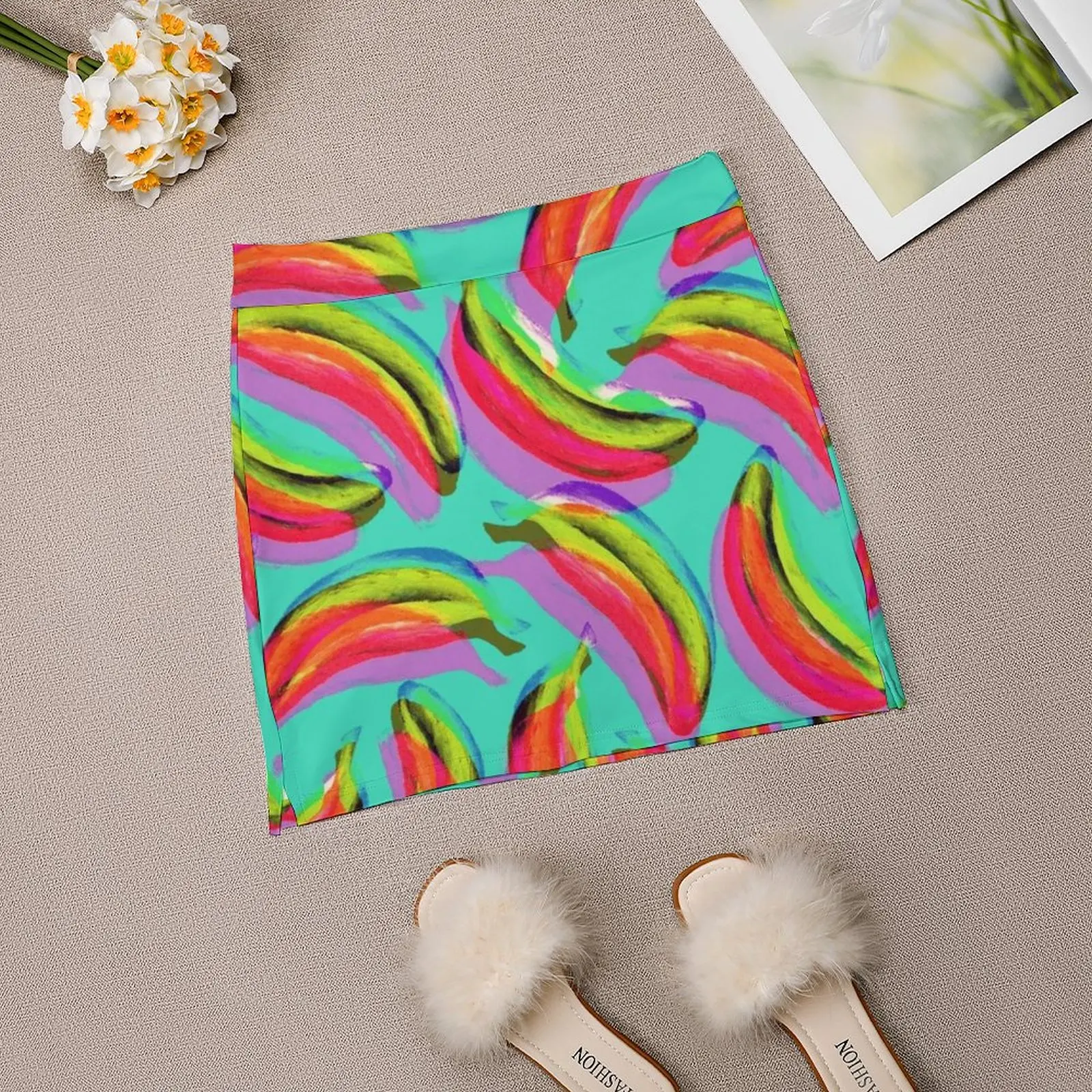 Bananen Rokken Vrouw Mode 2022 Broek Rok Mini Rokken Kantoor Korte Rok Fruit Banaan Zomer Smakelijke Zoete Geel Rgb