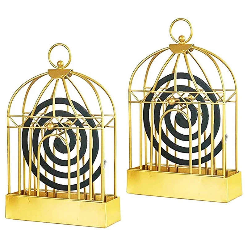 

T02C!-Metal Mosquito Coil Holder 2Pcs,Retro Insect Mosquito Coil Bracket Incense Sandalwood Fire And Wind Protection