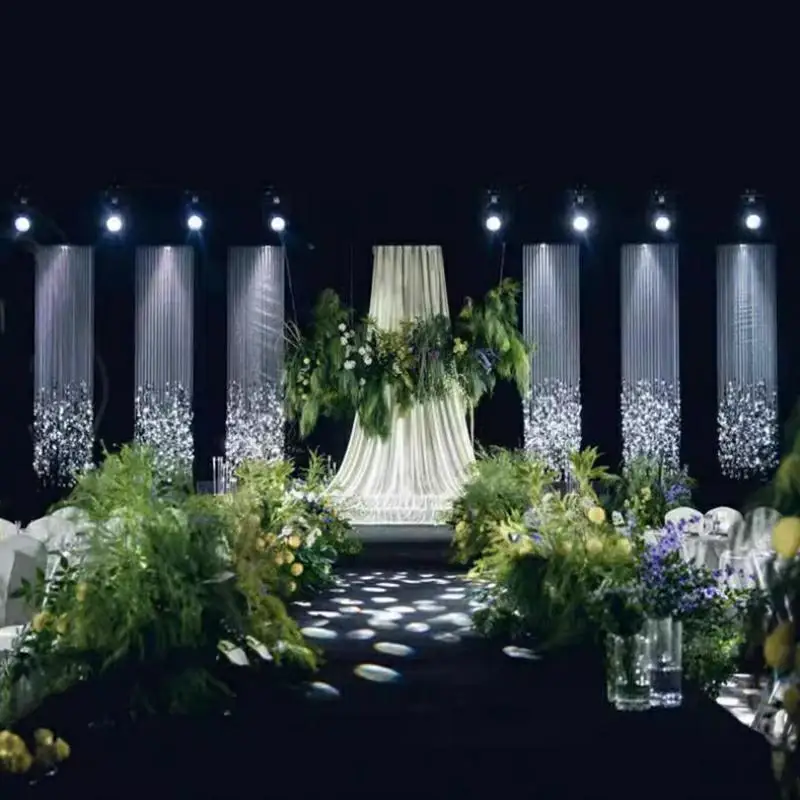 

4PCS Acrylic Sequin String Beads Chain for Wedding Stage Background Column Decoration Hall Ceiling Curtain Fashion Props