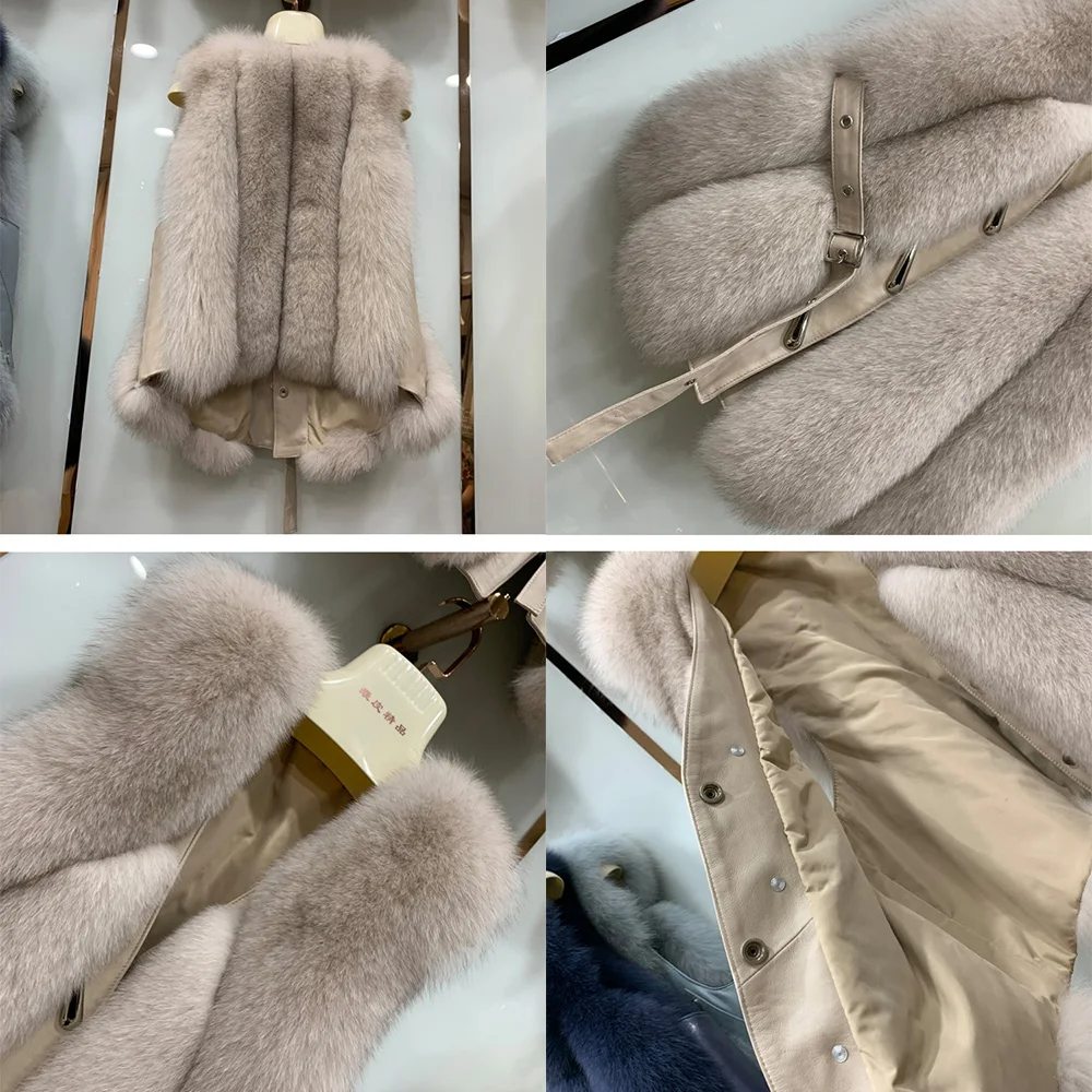 MPPM Designer de Luxo Novo Outono e Inverno Quente Senhoras Parágrafo Curto Fox Fur Vest Natural Real Fur Ombros Casaco