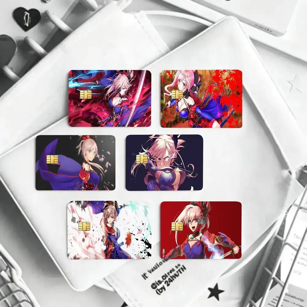 Miyamoto Musashi Anime Fate Grand Credit Card Sticker Waterproof PVC Skin Cover For Debit Bank Card, Removable Card Decal Wrap