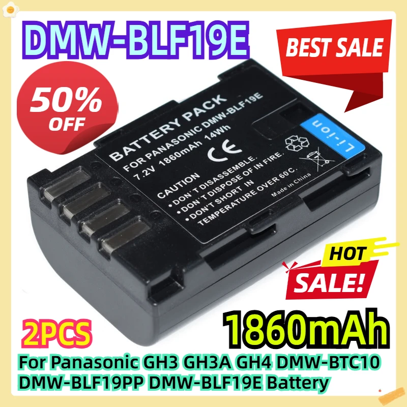 

For Panasonic GH3 GH3A GH4 DMW-BTC10 DMW-BLF19PP DMW-BLF19E Battery 2pcs