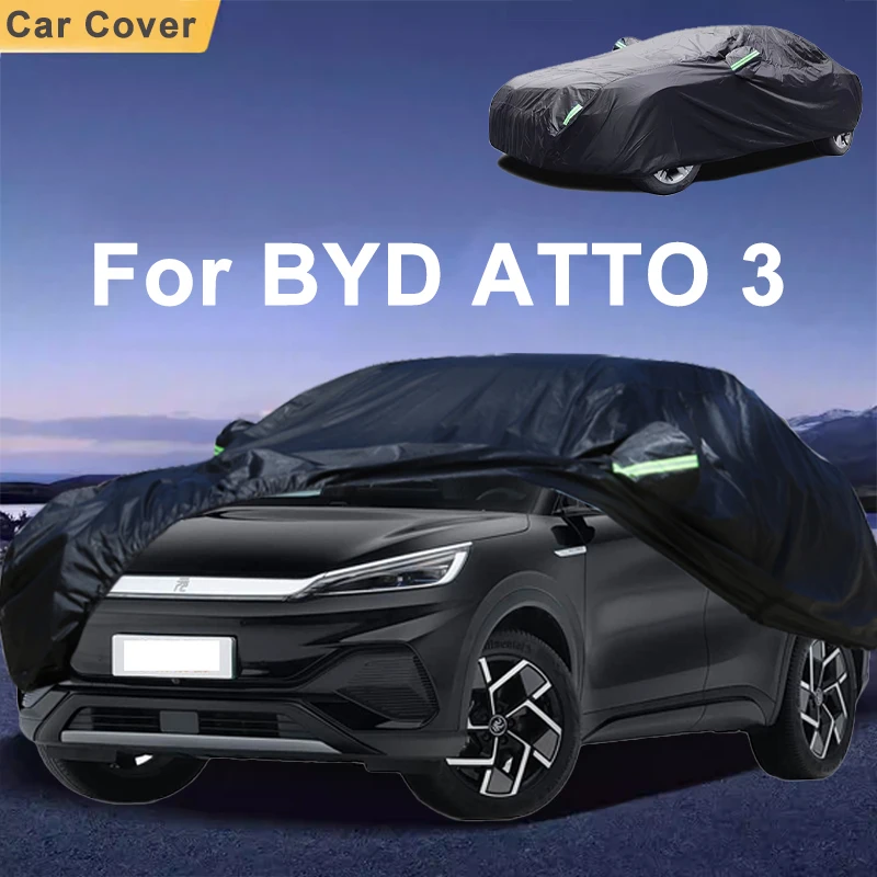 

All-Weather Car Covers 6-in-1 Waterproof Dustproof UV Proof Snowproof Scratch Resistant Protection For BYD ATTO 3