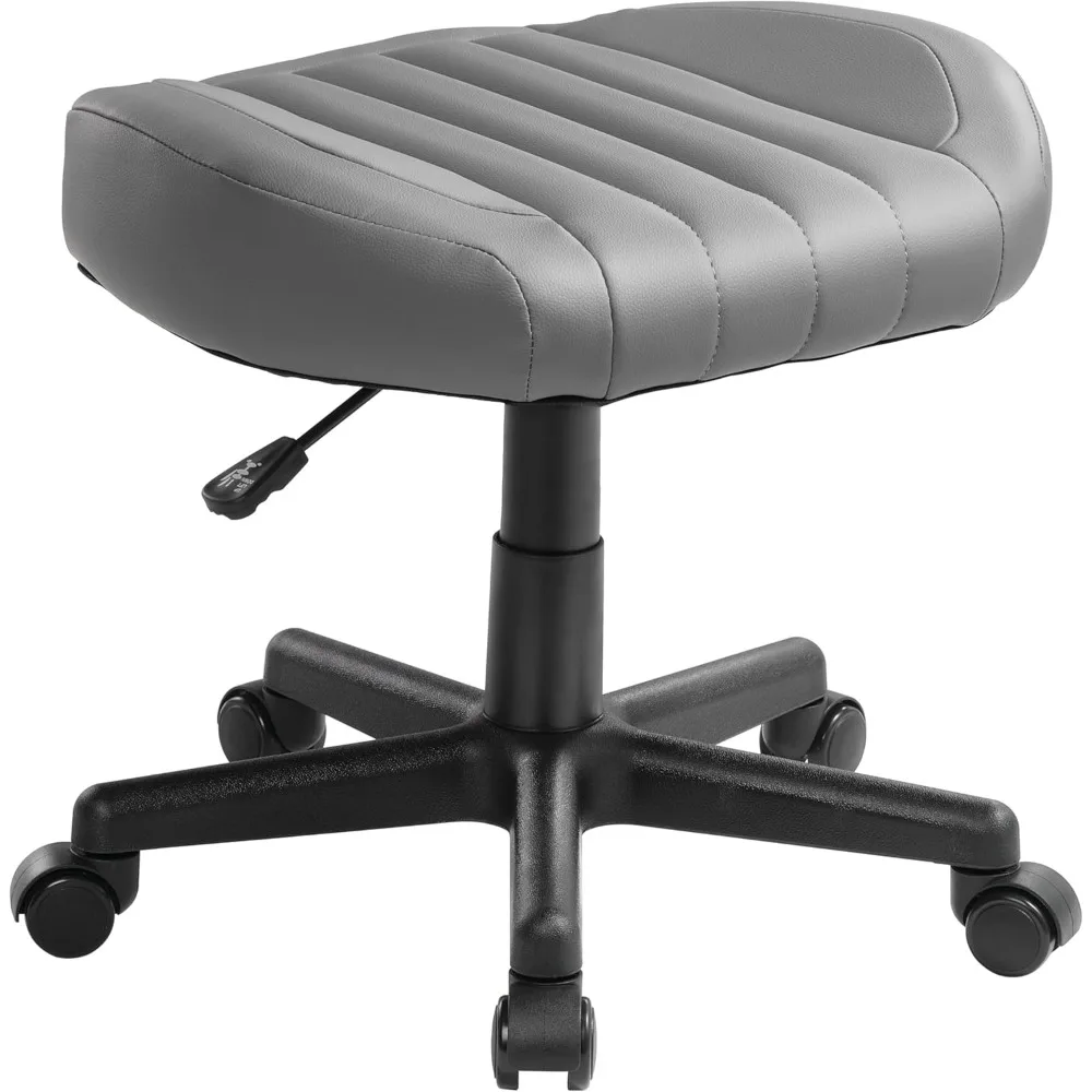 

EUREKA ERGONOMIC Height Adjustable Foot Stool,19x18'' Large Seat Under Desk Footrest,Swivel Rolling Chair W Sturdy Wheels,