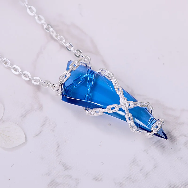 Re:Life in adifferent world from zero Re0 Rem Blue Corner Anime Necklace 925 Sterling Silver Pendant  Action Figure Gift