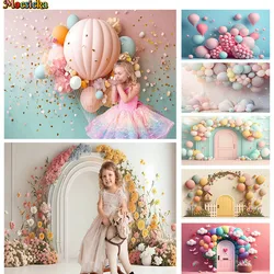 Baby 1st Birthday Party Background Photography Balloon Door Decor Kids Cake Smash Wedding Backdrop Newborn Photo Portrait Studio