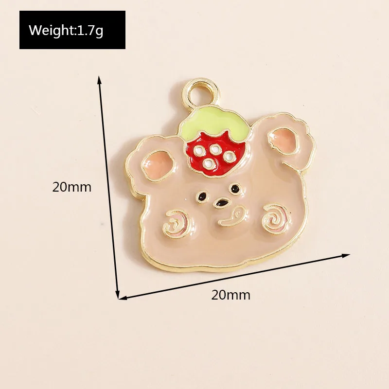 Leslie 10 Stück Emaille-Tieranhänger Bär Ente Frosch Pinguin für Schmuckherstellung DIY Halsketten Ohrringe Schmuckzubehör – Detail 15